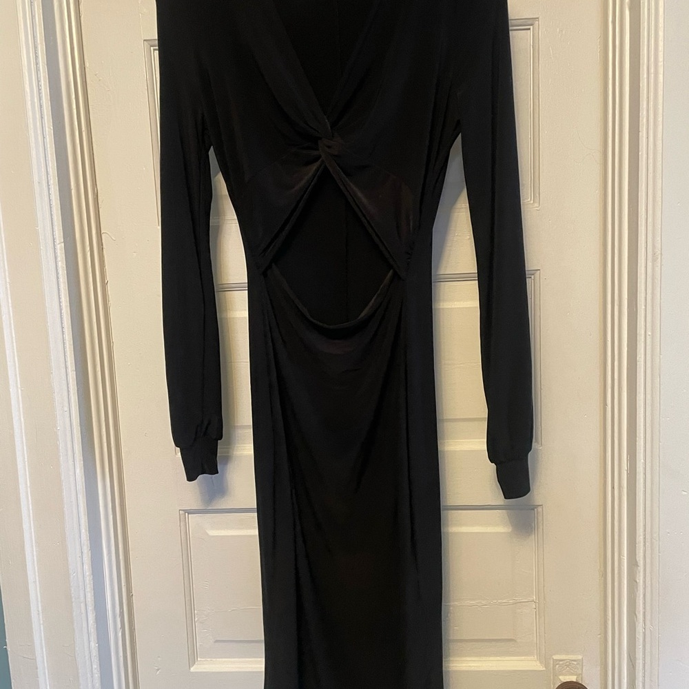 Elegant Black Long Sleeve Dress